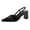 Fashion Shoes - Black, variant on Block Heels for Women Closed Toe Pointed Front Slingback Pumps Glossy Finish Statement Metallic Eyelet Buckle Trim Chunky Heel Dressy Shoes for Office Business Wear