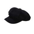 thumbnail image 2 of Women Newsboy Cap Visor Beret Hats Soft Vintage Cabbie Hat Octagonal Cap for Women Solid Color Summer Hats Black, 2 of 2