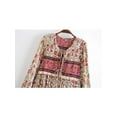 thumbnail image 4 of Multi Floral Print Vintage Women Tie Neck Tassel Beach Bohemian Maxi Dresses Robe Ladies Rayon Cotton Boho Dress Vestidos, 4 of 5
