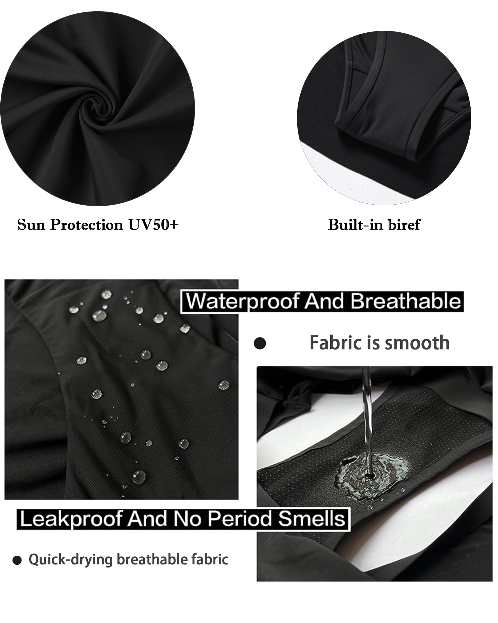 WAXJJDW Period Swimwear Menstrual Leakproof Swim Bottom High Waisted Period Bathing Suit Bottoms for Teen Girls, Women
