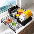 thumbnail image 1 of Escurridor de Trastes Extensible - Gran Escurridor de Platos y Trastes de Acero Inoxidable para Encimera de Cocina, con Soporte para Utensilios, 1 of 7