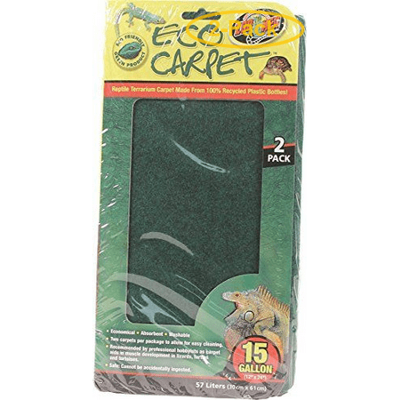 Zoo Med Cage Carpet - Zoo Med Reptile Cage Carpet 10 - 20 Gallon Tanks - 24 Long x 12 Wide (2 Pack) - Pack of 2