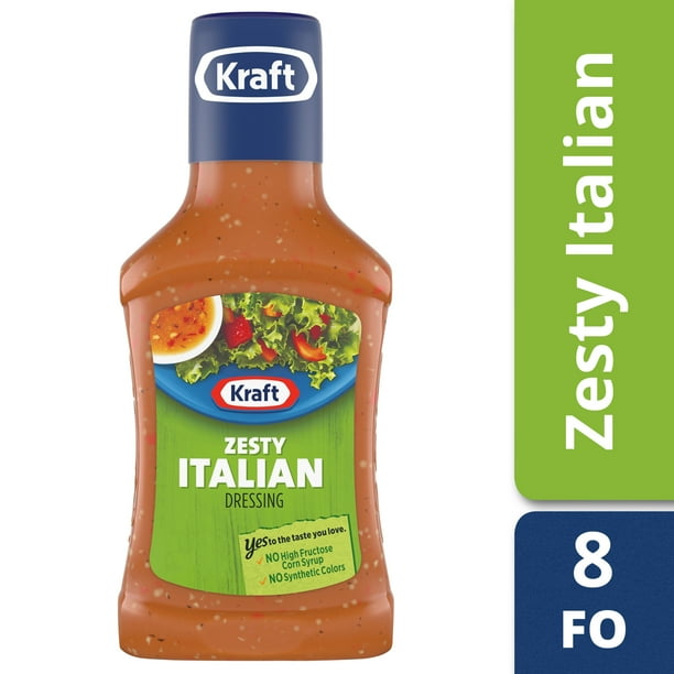 Kraft Zesty Italian Dressing 8 fl oz Bottle - Walmart.com - Walmart.com