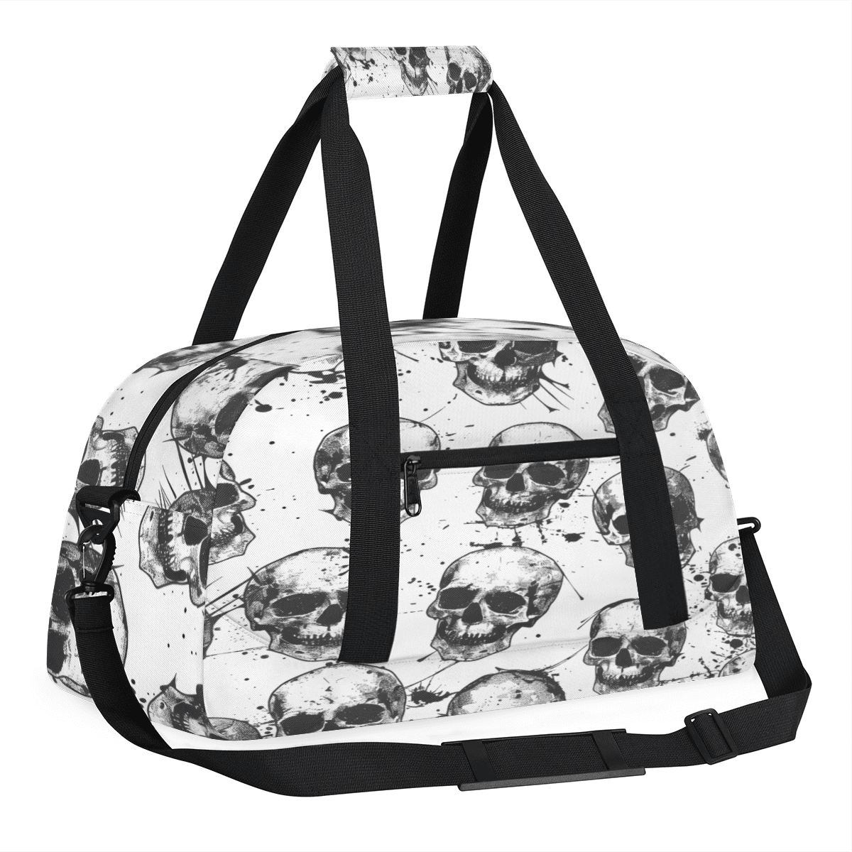 Herdesigns Sports Duffle Bags Travel Duffle Bag Gym Bag Sugar Skeleton Black White Skull Weekender Travel Bag Waterproof Overnight Bag Carry On Travel Tote Bag Dance Bags