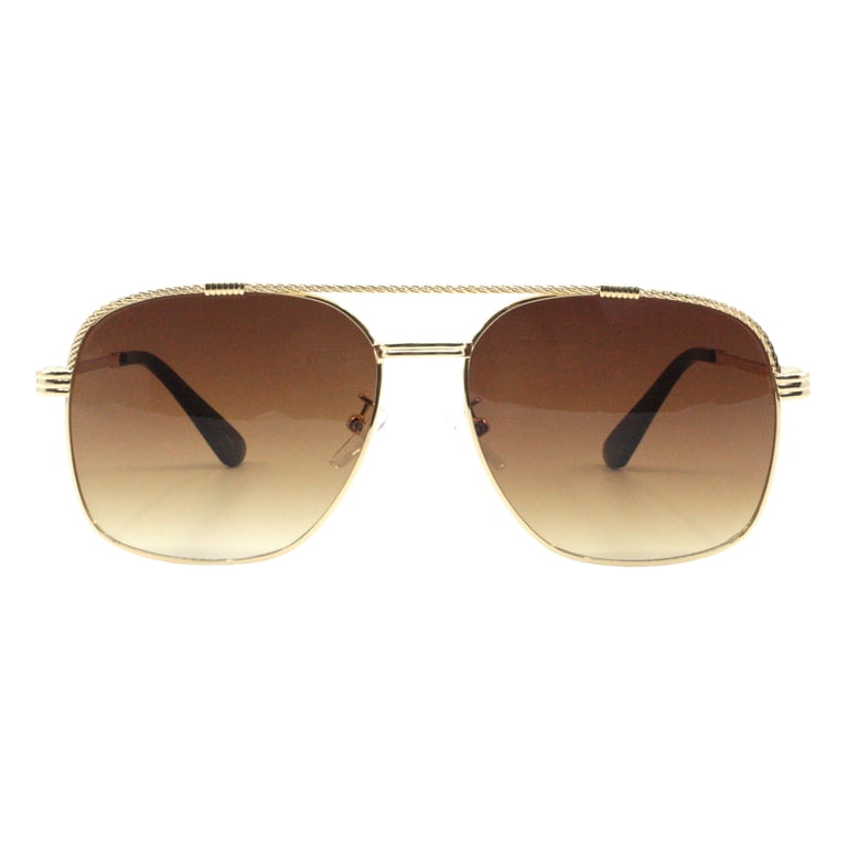 Square Aviator Sunglasses Metal Frame Rope Chain Design  display picture 3