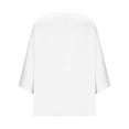 thumbnail image 5 of FRSASU Womens Business Casual Tops Satin Silk Dressy Blouses Round Neck formal Tops Batwing Half Sleeve Shirt White XL(XL), 5 of 6