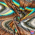 thumbnail image 3 of Waves Tidal with Gold Color Lining Aqua Stretch Fabric 58" Wide, 3 of 4