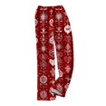 thumbnail image 5 of Christmas Womens Pajamas Casual Flannel Christmas Snowflake Print Pajama Pants Comfy Elastic Waist Fall Pj Bottoms Holiday Soft Sleep Loungewear Pants Wine XS, 5 of 7