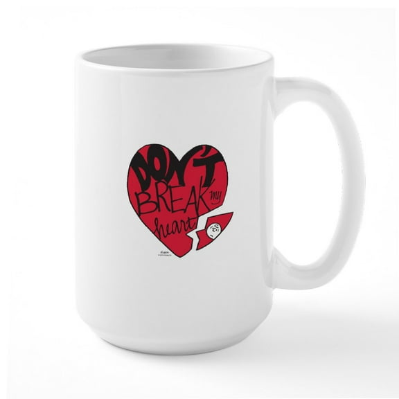 CafePress - Charlie Brown Don't Break My Heart Large Mug - 15 oz Ceramic Large White Novelty Mug