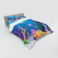 thumbnail image 3 of Ambesonne Colorful Bedding Set 3 Pcs, Cartoon Mermaid Fish, Twin XL, Multicolor, 3 of 3