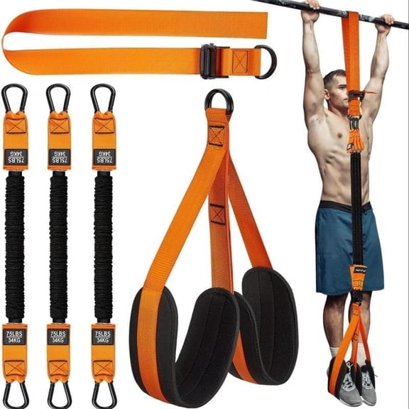 Koudindg Adjustable Weight Pull Up Assist Band with Knee Support – 1 Set Strength Training Equipment for Home Gym Workout, Stretch Rope