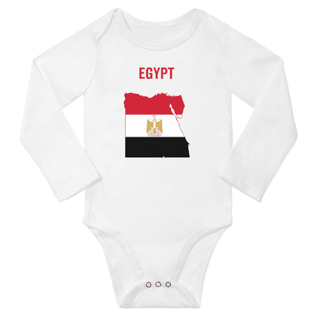 

Egypt Flag Map Baby Long Slevve Jumpsuits (White 3-6 Months)