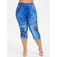 thumbnail image 3 of Tallas grandes con estampado de jean de mariposa 3D Rosegal Tankinis, 3 of 5