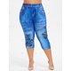 thumbnail image 3 of Tallas grandes con estampado de jean de mariposa 3D Rosegal  Tankinis, 3 of 5
