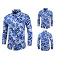 thumbnail image 2 of Camisa estampada para hombre, camisa de temperamento ajustada, camisa informal de manga larga con solapa Floral para hombre, camisa de talla grande versión coreana para hombre Pompotops  oipoqjl50359, 2 of 7