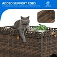 thumbnail image 4 of Dextrus Cat Litter Box Enclosure, Rattan Cat House Litter Box Furniture with Mats, Brown, 4 of 9