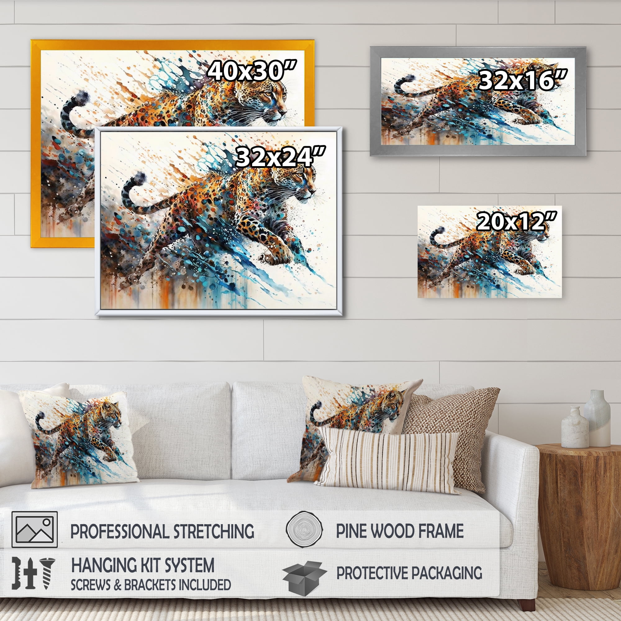 Designart Cheetah Canvas Wall Art