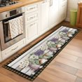 thumbnail image 2 of Spring Floral 2'x6' Runner Rugs for Hallway Kitchen Bedside Non Slip Washable, Pastoral Bottle Flowers Wood Brown Plaid Entryway Rug Runners with Rubber Backing, Long Carpet Runner for Laundry Room, 2 of 8