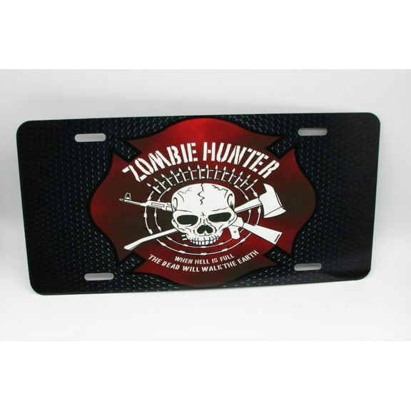 ZOMBIE HUNTER ASSAULT VEHICLE RESPONSE TEAM METAL CAR NOVELTY LICENSE PLATE - Aluminum ( 12 inch x 6 inch )