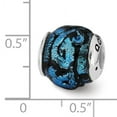 thumbnail image 2 of Beautiful Sterling Silver Reflections Blue Dichroic Glass Bead, 2 of 2