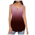 thumbnail image 2 of asdoklhq 2025 Summer Fall Womens Tops Clearance under $5 Women Round -Neck Short Sleeve Gradient Strappy Shoulder T-Shirt Tops Blouses Vest Wine L, 2 of 7