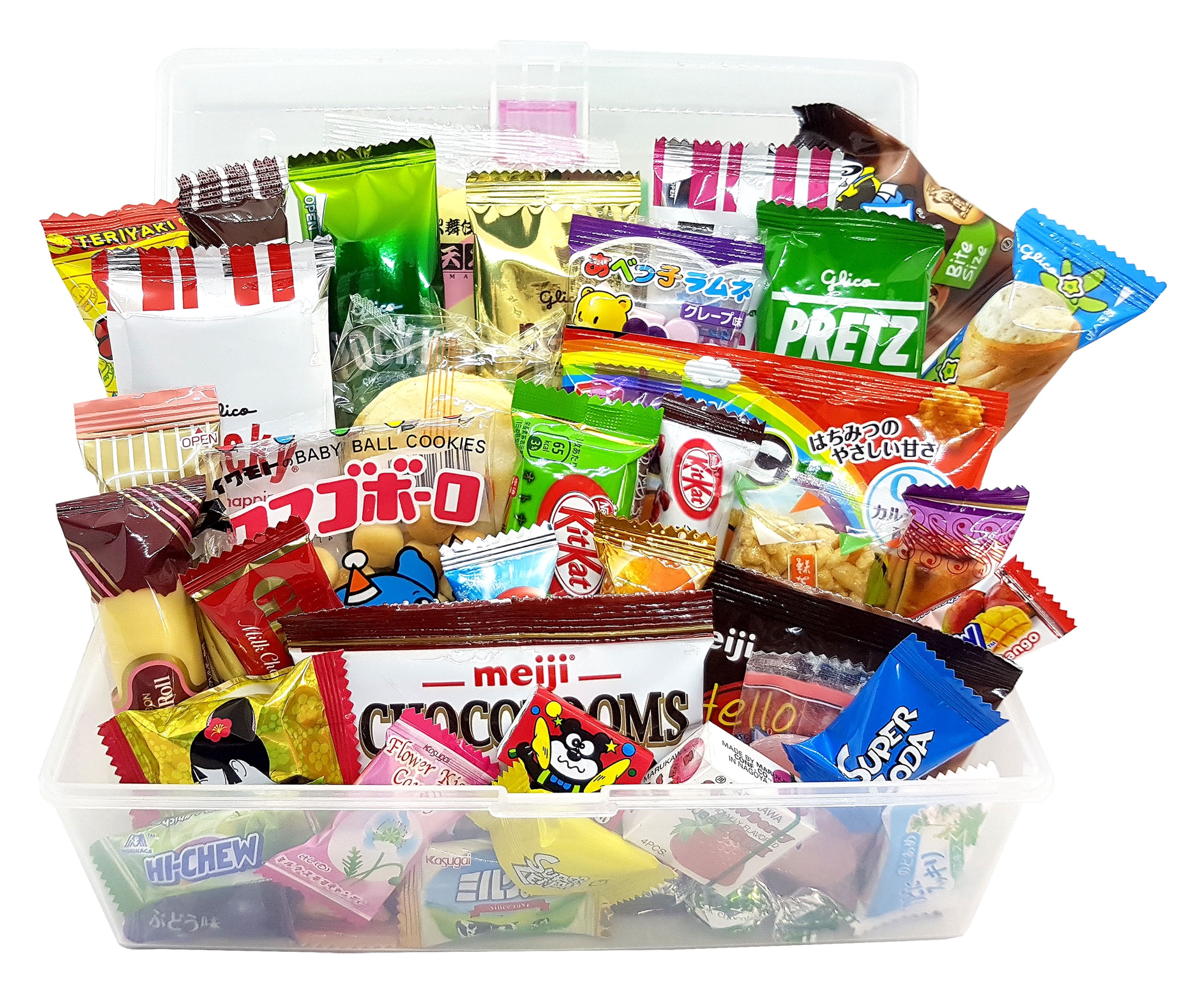 Japanese Snacks Dagashi Assorted Gift Box in Reusable Tote Box 40 Pieces