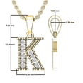 thumbnail image 4 of Dazzlingrock Collection 0.10 Carat (ctw) Round White Diamond Fancy Letter 'K' Initial Pendant 1/10 CT, 18K Yellow Gold, 4 of 6