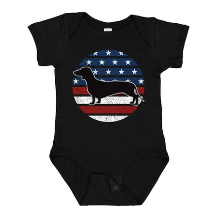 

Inktastic Dachshund Dog USA Flag Gift Baby Boy or Baby Girl Bodysuit