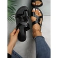 thumbnail image 1 of Minimalist Twist Design Thong Sandals, White Fashionable Solid Color Women's Flat Sandals, 1 of 4