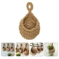 thumbnail image 3 of EXHUMKY 1Pack Khaki Round Wall Hanging Cotton Rope Plant Storage Basket, 3 of 6