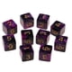 thumbnail image 2 of 10 dados D6 de 16 mm para amigos, familiares y juegos de mesa de viaje. Morado + Negro, 2 of 7