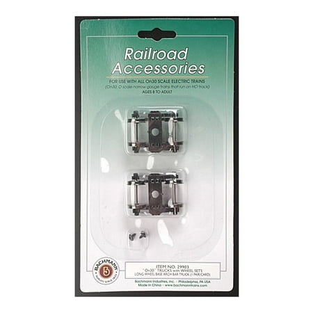 29904 Spec Low Frame Arch Bar Truck w/Whl Set (2) On30 Multi-Colored