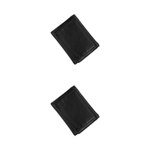 Sonducket monedero mini billetera monedero plegable tarjetero corto diseño de bloqueo multifunción billeteras de gran capacidad negro Negro 2Conjunto