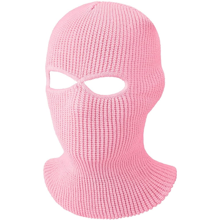 Ribbed Colorblock Knit Balaclava Ski Mask Convertible Gaiter