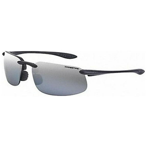ES4, Safety Glasses, Anti-Scratch, Gray Mirror Lens, Black Frame, Half-Frame