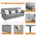 thumbnail image 6 of 83.5" Teddy Fleece Sofa w/Removable Pillows & Side Pockets, Deep Seat Comfy Couch, 6 of 7
