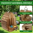 thumbnail image 4 of Grusce Bee House with Feeder, Wood Bee Habitat with Rope, Decorative Hanging House, Moth Feeder for Garden Patio Balcony, 4 of 10