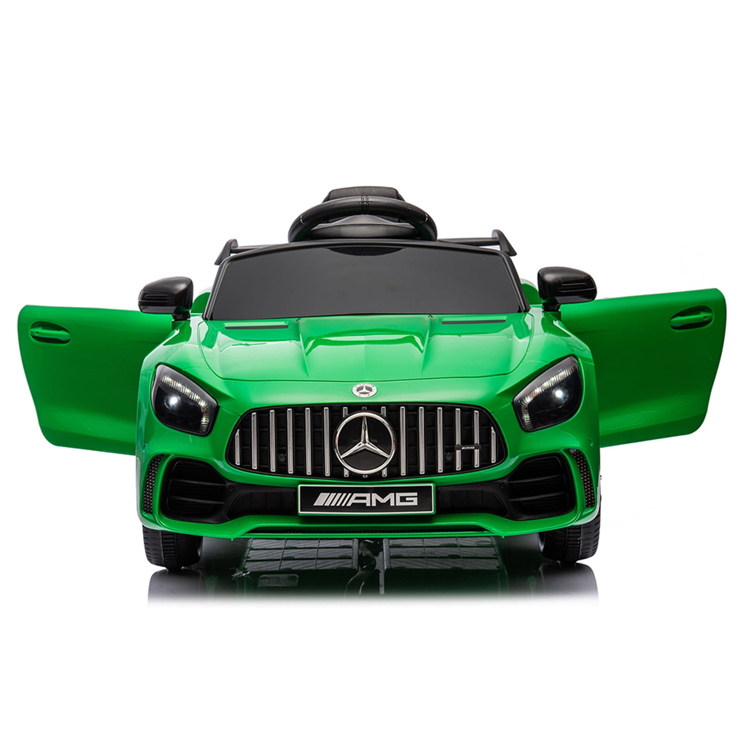 CIPACHO Dual Drive 12V Powered Ride Ons Sports Car with 2.4G Remote Control Licensed Mercedes-Benz AMG GTR for Kids, Green