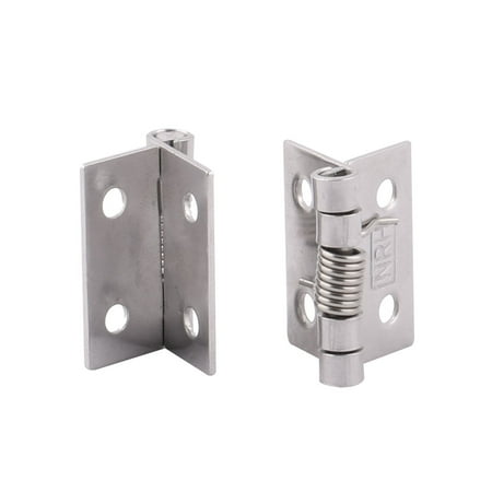 1 Inch Length Home Stainless Steel Closet Cabinet Door Hinges Silver 1 Inch Length Home Stainless Steel Closet Cabinet Door Hinges Silver Tone 2 Pcs Image