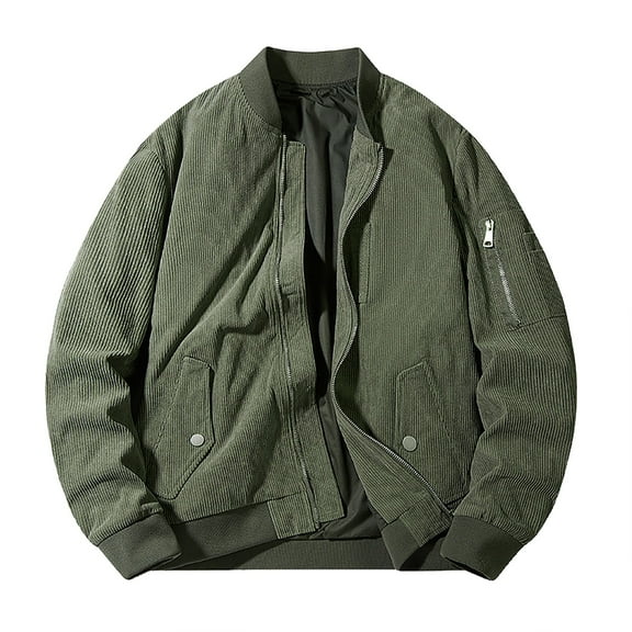 Maoxin Mens Jacket Men's Casual Loose Fitting Long Sleeved Hooded Jacket Long Sleeve Hoodless Faux Leather Outwear Jackets Plus Size Jackets for Men Army Green 2XL