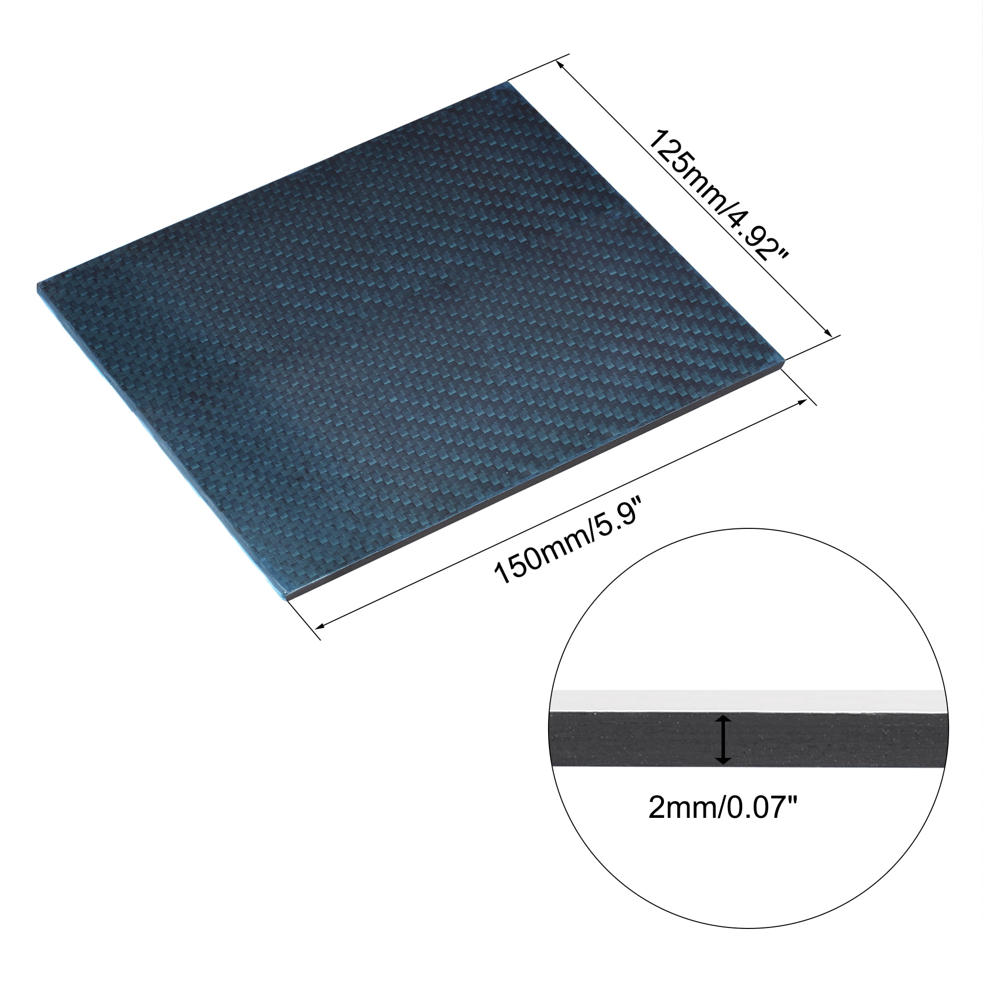 uxcell Carbon Fiber Plate Panel Sheets 150mm x 125mm x 2mm Carbon Fiber Board Twill Matte 