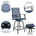 thumbnail image 6 of Merrick Lane Set of 2 High Back Bar Height Swivel Patio Stools with Powder Coated Metal Frames and Navy Textilene Upholstery, 6 of 15