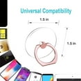 thumbnail image 2 of Cell Phone Ring Holder Stand, Transparent Phone Ring Holder 360° Rotation Phone Ring Grip Finger Ring Stand 2 Rose Gold 2 Black (Round), 2 of 7