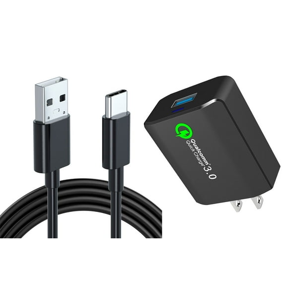 Home Charger for TCL 50 LE/XE 5G/XL 5G/60/60R/K32 5G - 18W Fast 6ft USB Cable Type-C Turbo Charge Travel Wall Power