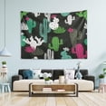 thumbnail image 5 of Dream Cactus Flower Tapestry Wall Hanging Tapestries Happy Colorful Hippie Psychedelic Art Polyester Carpet Wall Decorative for Living Room Bedroom 60x51inch, 5 of 7