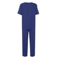 thumbnail image 3 of MLQIDK Womens Scrub Sets Plus Size Scrub Sets Stretchy V-Neck Scrub Pants and Tops Medical Uniforms Nursing Top Jogger Scrubs Dark Blue XL, 3 of 6