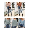 thumbnail image 4 of Jerséis de punto para mujer, cuello en V, cordón, manga larga, suéteres cortos informales Romacci Camiseta de manga corta, 4 of 7