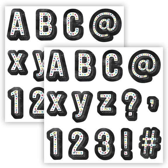 Creative Teaching Press Chalk It Up! Colorful Chalk Designer Letters, 216 Pieces Per Pack, 2 Packs