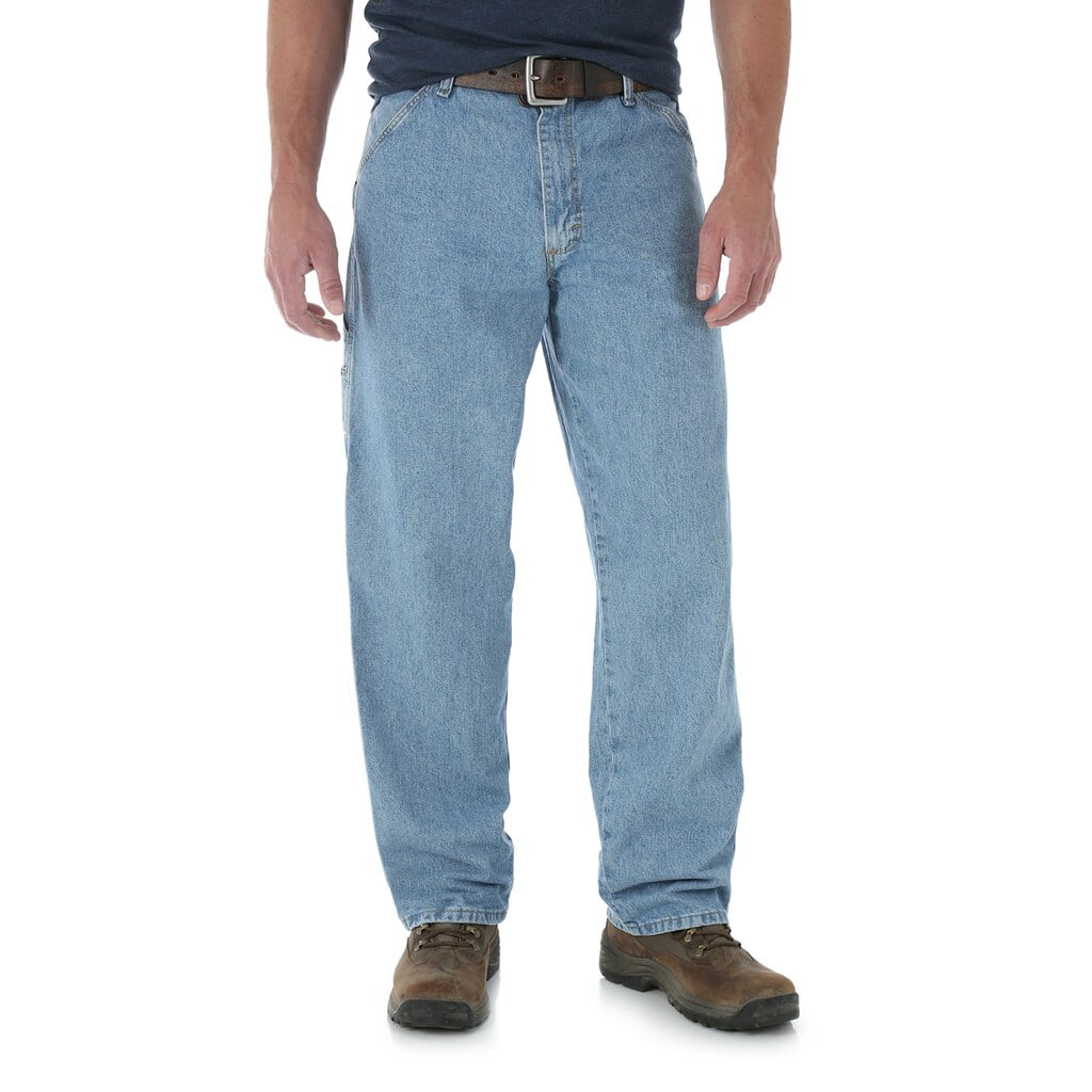 Wrangler - Men's Wrangler Carpenter Jeans Stone Bleach - Walmart.com ...