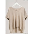thumbnail image 4 of Zenana Women's V Neck Woven Airflow Dolman Short Sleeve Hi-Low Blouse Top, 4 of 4